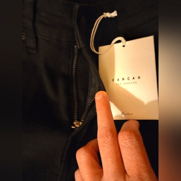 NWT Kancan Watts High Rise High Frey Hem Skinny Jeans Black - Picture 12 of 16